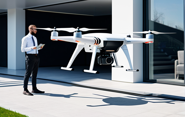 A professional image of a futuristic, electric-powered delivery drone gently descending towards a designated smart package reception unit on a modern residential balcony. A person, fully clothed in modest, professional business attire, stands nearby, observing the drone with a calm, positive expression. The setting is a bright, contemporary urban environment with clean architecture under clear daylight. The image conveys efficiency and convenience. safe for work, appropriate content, fully clothed, professional dress, perfect anatomy, correct proportions, natural pose, well-formed hands, proper finger count, natural body proportions, professional photography, high quality.