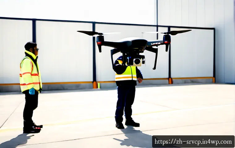 드론 배송 서비스의 안정성 평가 기준 - Photorealistic drone delivery safety inspection at a modern urban distribution hub, a compact cargo ...
